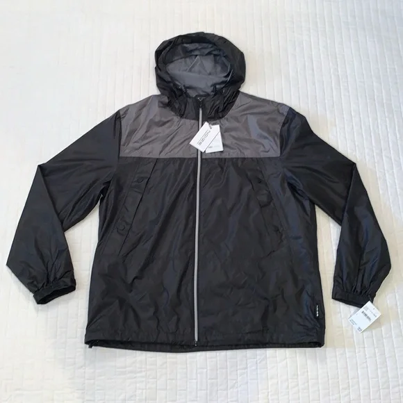 NWT Noize Colorblock Oden Hooded Zip Up Windbreaker, Black & Gray, Size L - Picture 7 of 16